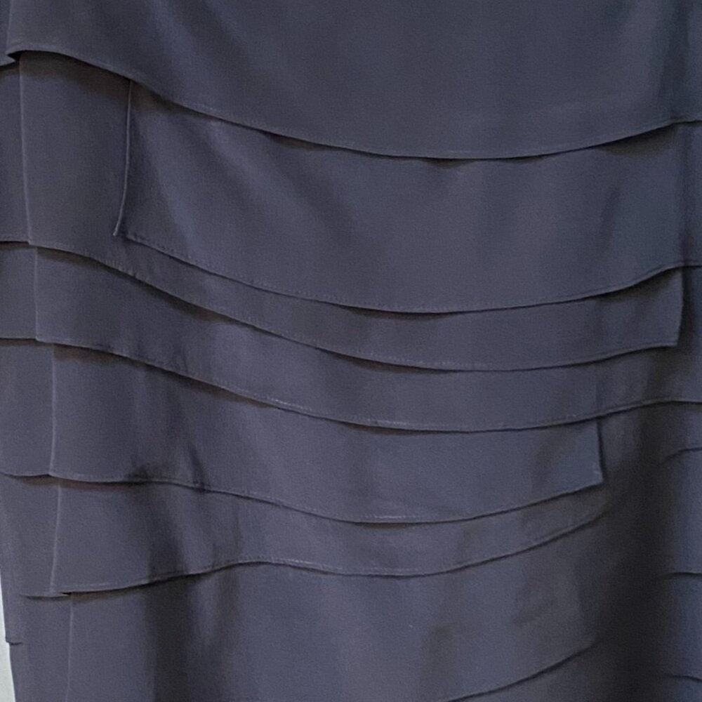 Ann Taylor Gray Ruffle Silk Skirt (8)
